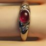 Genuine Cabochon Ruby Solitaire Dress Ring Image 2
