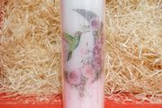 Mother's day birthday brand new unscented decorative pillar candle with crescent and hummin-bird