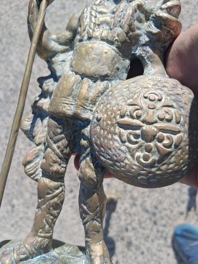 3 x Mid Century 10 inch Solid Brass Viking Warriors(6.9 kgs)