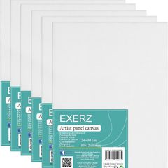 24x30cm Canvas Panel 3mm 6pcs Pack 280gsm 100% Cotton/Blank Artist Canvas Board/Triple Primed/Acid Free/Medium Grain - Oil & Acrylic painting for Artists at all Levels