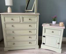 Stunning up styled sage green bedroom set