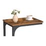 C-Shaped Side Table, Bedside Table, Sofa Side Table, Coffee Table, with Metal Frame, Industrial, for Living Room, Bedroom, Rustic Brown and Black Image 3