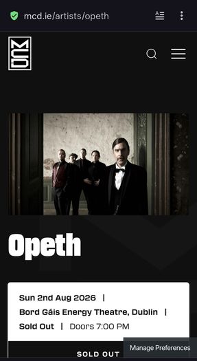 Opeth ticket