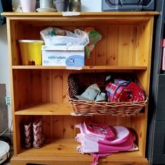 Solid wood pine bookshelf bookcase