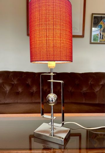 Stylish Italian Style Repro Chrome Space Age MCM Table Lamp