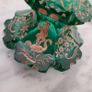 Antique bohemian cut glass perfume bottle with gold enamel design Image 2