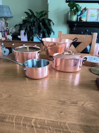 Selection of 5 Copper Pots