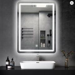 Led mirror for en-suite bathroom 50x70 dimmable 3 colours