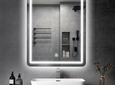 Led mirror for en-suite bathroom 50x70 dimmable 3 colours