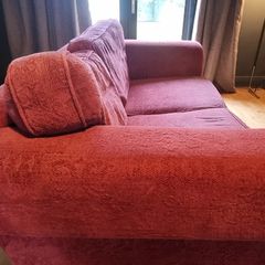 Well made two-seater fabric sofa for DIY enthusiast