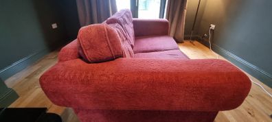 Well made two-seater fabric sofa for DIY enthusiast
