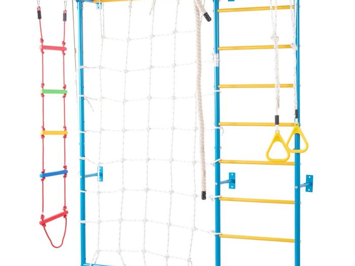 Wall Gym for Kids 7 in 1 Steel Indoor Kids Gym for Exercise Climbing Toys