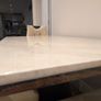 Large marble effect Dining table with 4 cream chairs Image 2