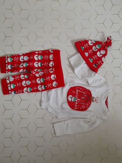 NEW My first Christmas pjs with hat up to 3 months F&F