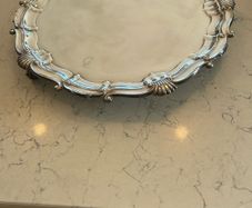 Vintage Silver Plate Style English Shell Pattern Tray