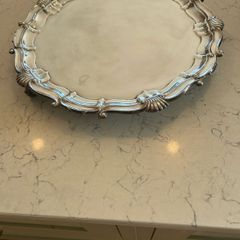 Vintage Silver Plate Style English Shell Pattern Tray