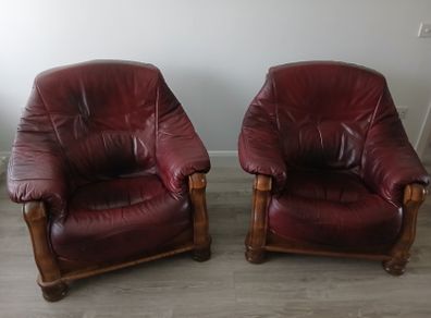 Pair of Leather Armchairs