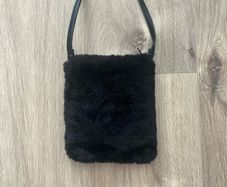 Black Faux Fur Shoulder Bag / Crossbody Bag