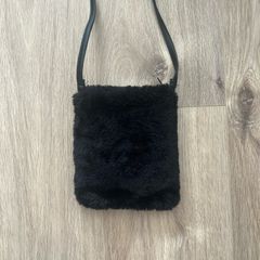 Black Faux Fur Shoulder Bag / Crossbody Bag