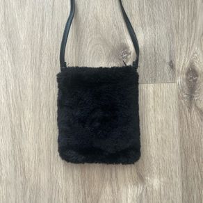 Black Faux Fur Shoulder Bag / Crossbody Bag