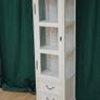 Slim Cream Glazed Display Cabinet with Drawers Image 4