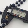 Antique African Style Cobalt Blue Glass & Brass Beads Long Necklace Image 2