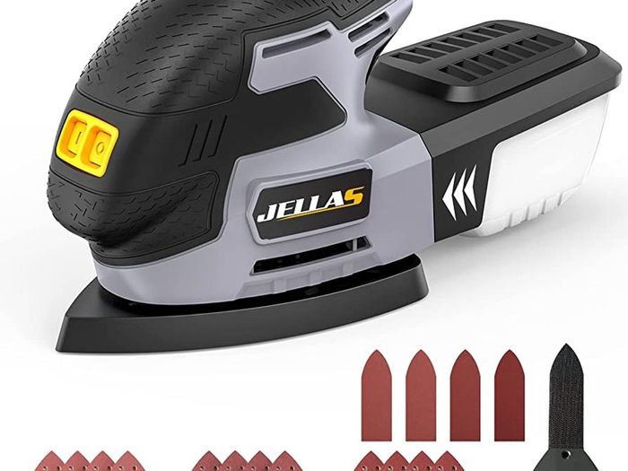 Detail Mouse Sander, 220W Compact Sander Machine for Wood, 13,000 RPM Sanders with Dust Collection, 12PCS Standard Sandpapers, 4 Finger Attachment and Sanding Pad Included (FREE POSTAGE)