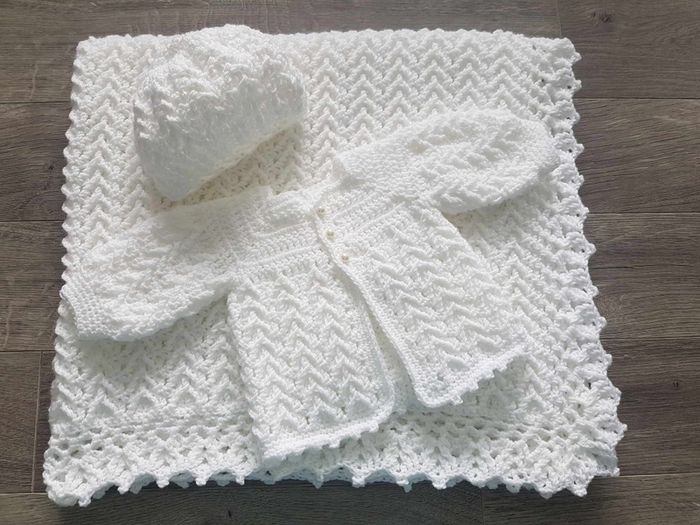 Handmade 100% cotton christening dress set 0-3 months