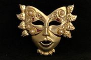 Vintage Venetian Mask Brooch