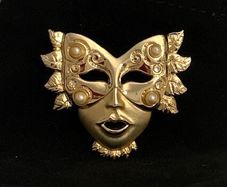 Vintage Venetian Mask Brooch