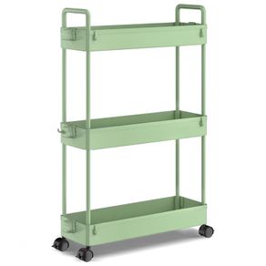 Brand New 3-Tier Storage Trolley Cart Slide-Out Slim Rolling Utility Cart Mobile Storage