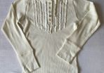 Brand new Girl's Cream Ribbon Top | Diamond buttons | Size 6yrs