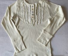 Brand new Girl's Cream Ribbon Top | Diamond buttons | Size 6yrs