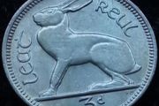 [#343] - Ireland 1967 | Irish 3d | 3 Pence | Hare | KM.12a | UNC