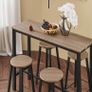 Industrial Bar Table & 4 Stool Set  Space Saving Breakfast Bar Dining Set Image 5