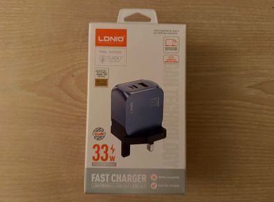 LDNIO 33w Fast Charger USB C, USB A & Lightning Port (New)