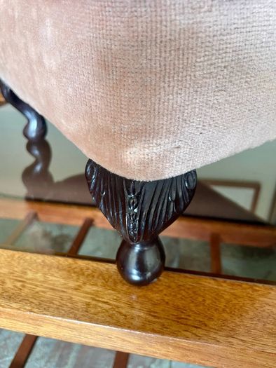 Vintage Low Square Dusty Pink Footstool 1980s Chic with Tassel Border