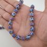 Antique Venetian Style Chevron & Skunk Glass Beads Necklace Image 10