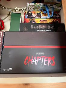 Board games (resident evil, Gloomhaven, vampire masquerade)