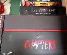 Board games (resident evil, Gloomhaven, vampire masquerade)
