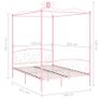Canopy Bed Frame Pink Metal 140x200 cm Image 3