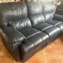 Blue Leather reclining sofas Image 4