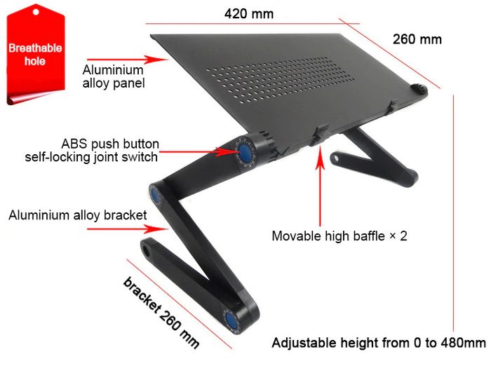 Cooling Fan Laptop desk Notebook Holder tv bed PC Lapdesk Table Stand With Mouse Pad