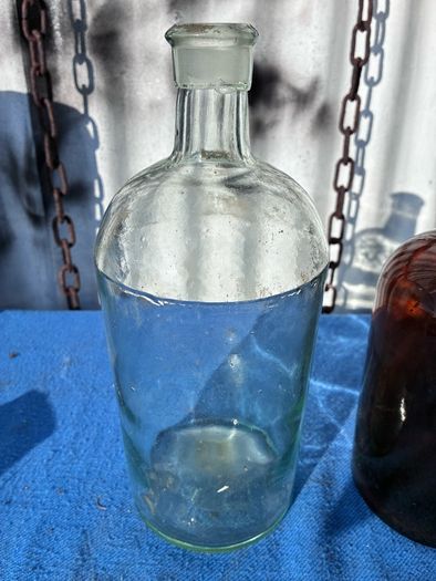 2 19th century chemists bottles