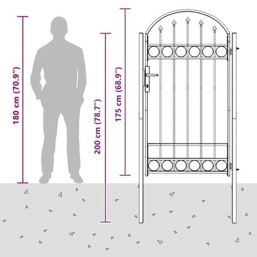 Steel Garden Fence Gate 104x175 cm