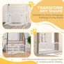 3 Panels Dog Gate w/ Support Feet Fence Safety Barrier Freestanding Wood White Image 4