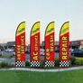 Auto Repair Advertising Feather Flag with Pole Kit, Advertising Flags for Business Outside, Includes 4 Banner Flags, 4 Poles, 4 Ground Stakes, Image 2