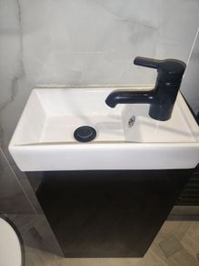 Black sonas vanity unit with sink
