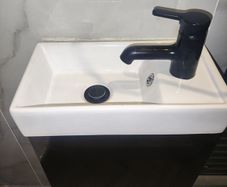 Black sonas vanity unit with sink