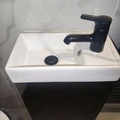 Black sonas vanity unit with sink